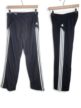 adidas Striped Vintage Y2K Track Pants in Black Size M